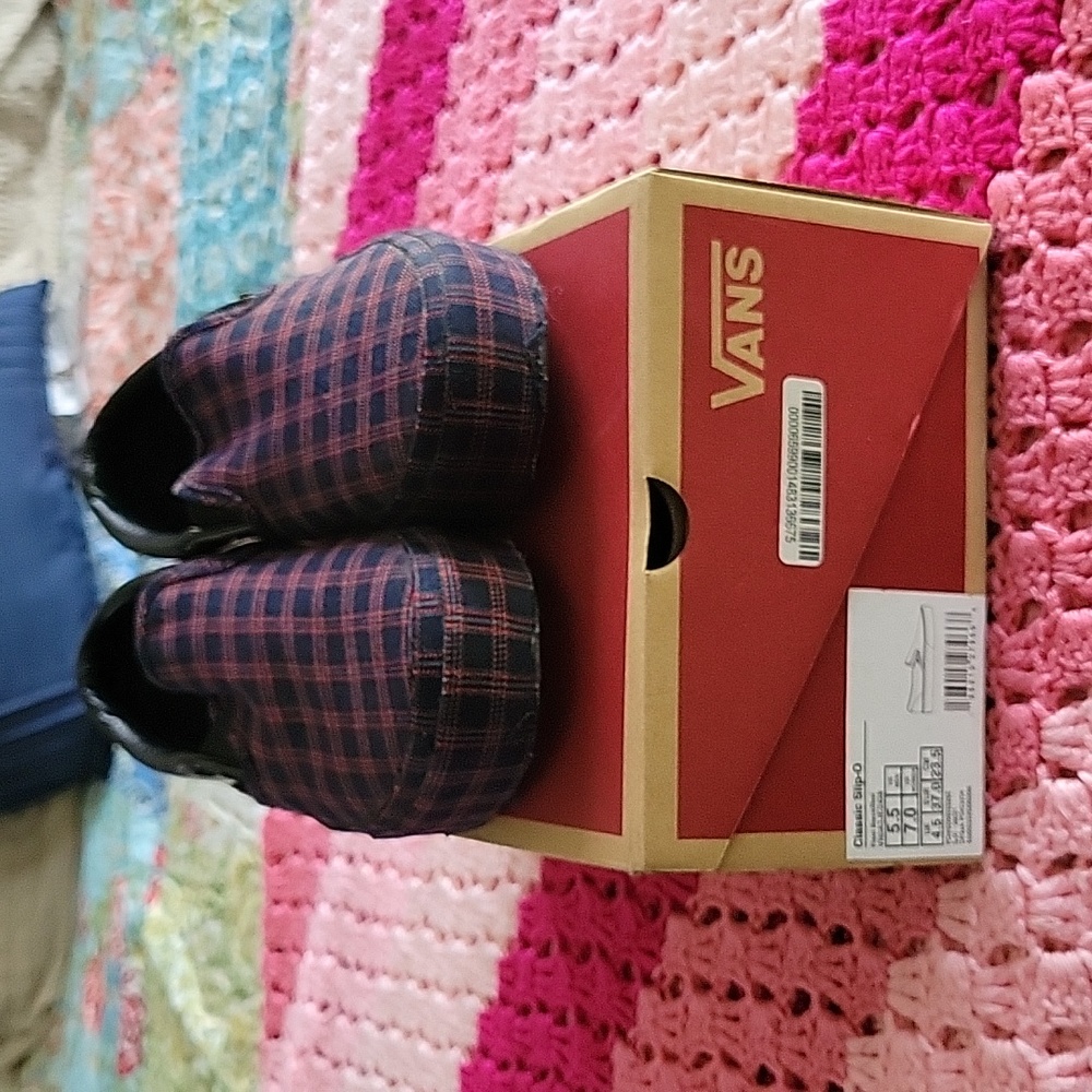 Plaid platform vans